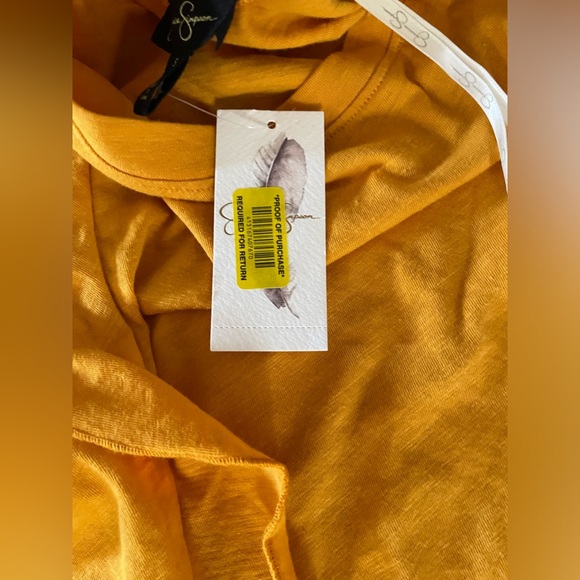 NWT Jessica Simpson YARA RUFFLED SLEEVES BLOUSE BUTTERCUP/GOLD SIZE:SMALL - Picture 3 of 10